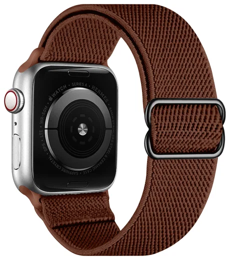 SBG Nylon Apple Watch Bandje 49/46/45/44/42mm Elastisch Sport Bruin afbeelding 7