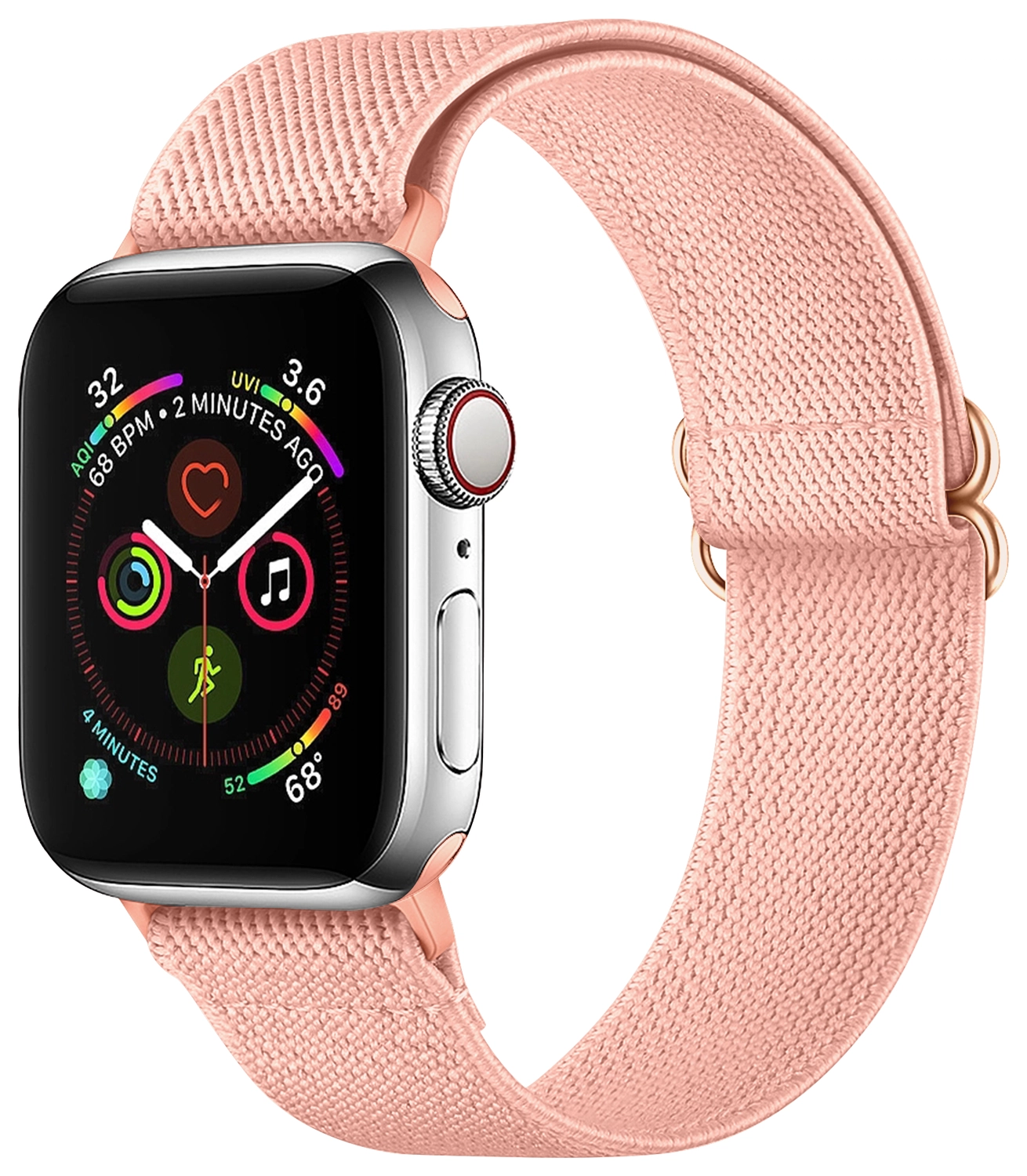 SBG Nylon - Apple Watch Bandje - 1-11/SE/Ultra - 49/46/45/44/42MM - Rose afbeelding 1