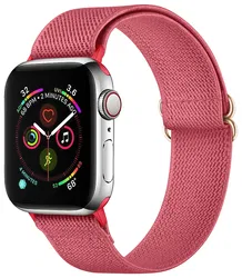SBG Nylon - Apple Watch Bandje - 1-11/SE/Ultra - 49/46/45/44/42MM - Rose Rood afbeelding