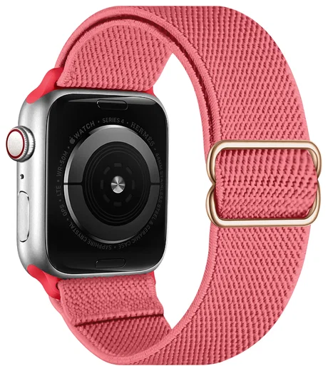 SBG Nylon - Apple Watch Bandje - 1-11/SE/Ultra - 49/46/45/44/42MM - Rose Rood afbeelding 8