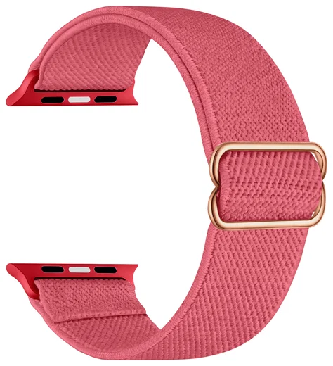 SBG Nylon - Apple Watch Bandje - 1-11/SE/Ultra - 49/46/45/44/42MM - Rose Rood afbeelding 9