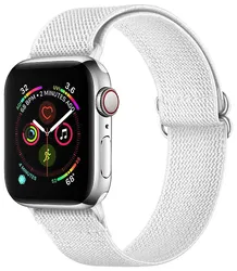 SBG Nylon - Apple Watch Bandje - 1-11/SE/Ultra - 49/46/45/44/42MM - Wit afbeelding