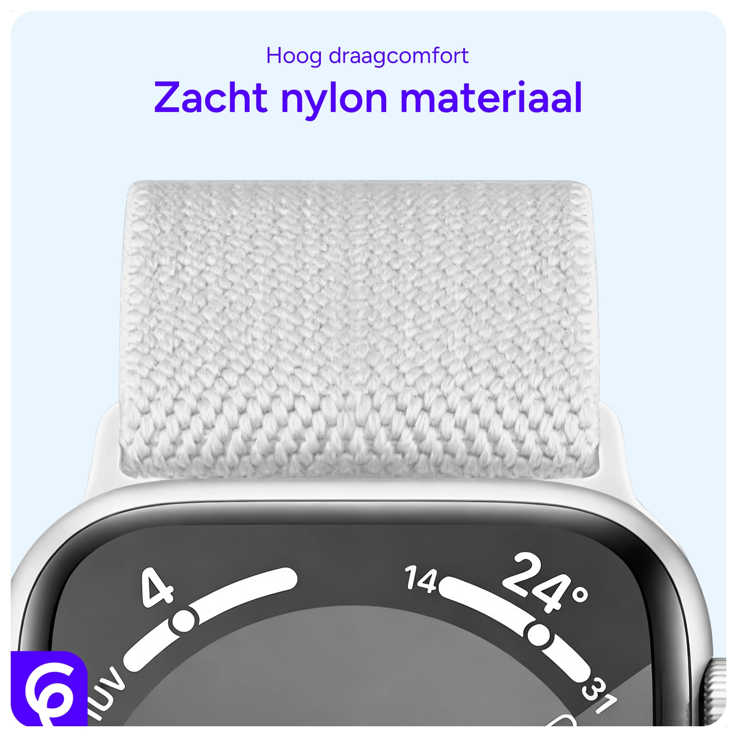 SBG Nylon - Apple Watch Bandje - 1-11/SE/Ultra - 49/46/45/44/42MM - Wit afbeelding 5