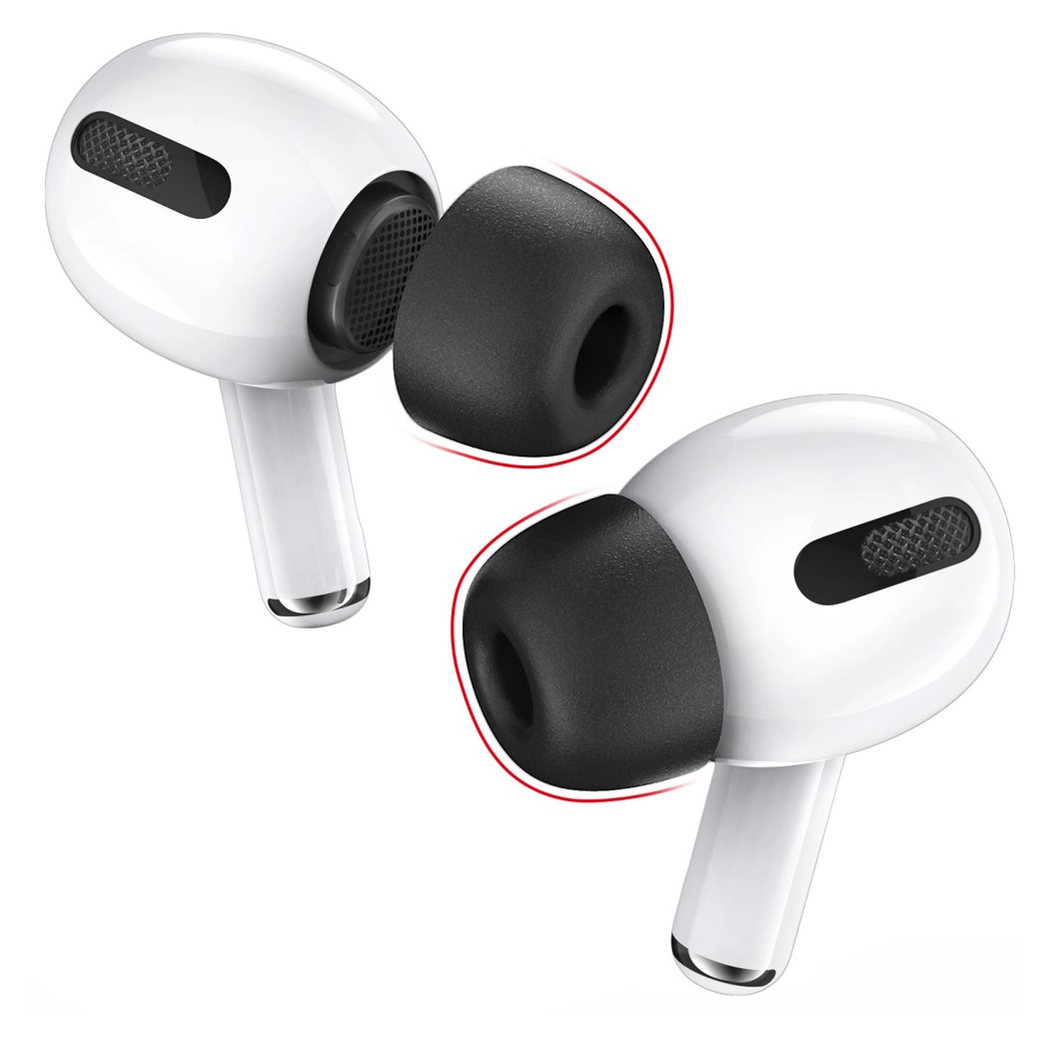 3 Pack AirPods Pro (1e & 2e Generatie) Memory Foam Dopjes Tips Large afbeelding 1