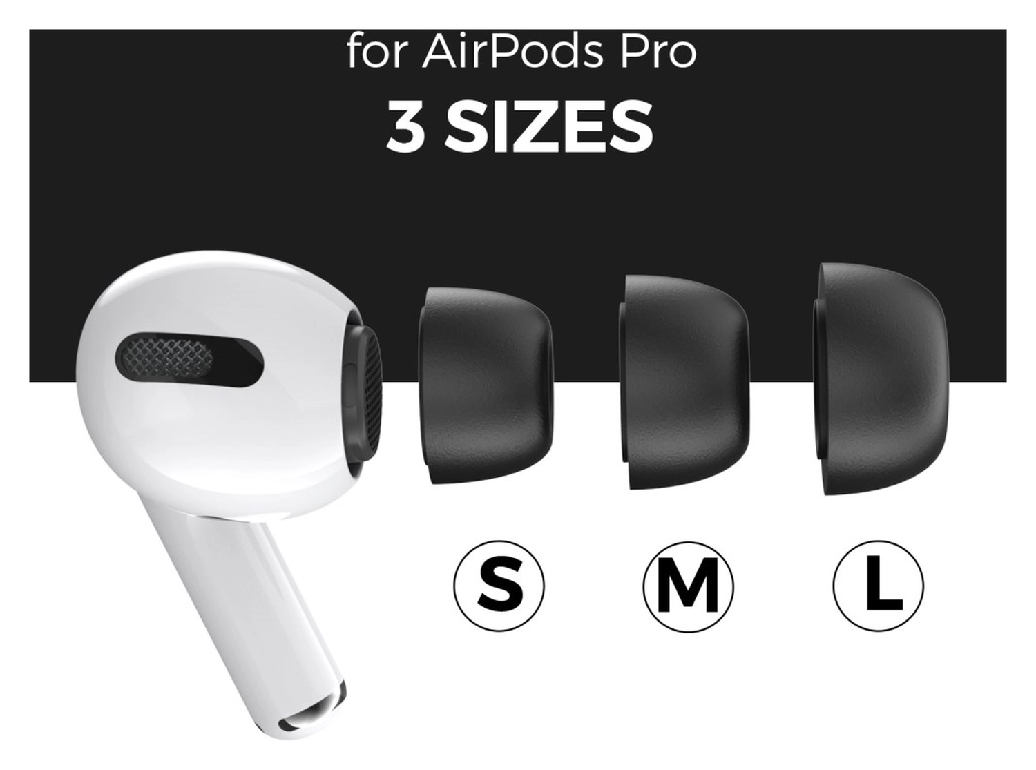 3 Pack AirPods Pro (1e & 2e Generatie) Memory Foam Dopjes Tips S / M / L afbeelding 6