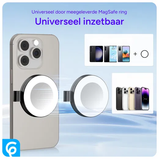 MagSafe Telefoon Spiegel voor Make Up/Vloggen/Foto/Selfie Zwart afbeelding 8