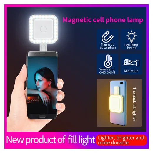 MagSafe Selfie Telefoon Lamp voor Make Up/Vloggen/Foto/Selfie Zwart afbeelding 5