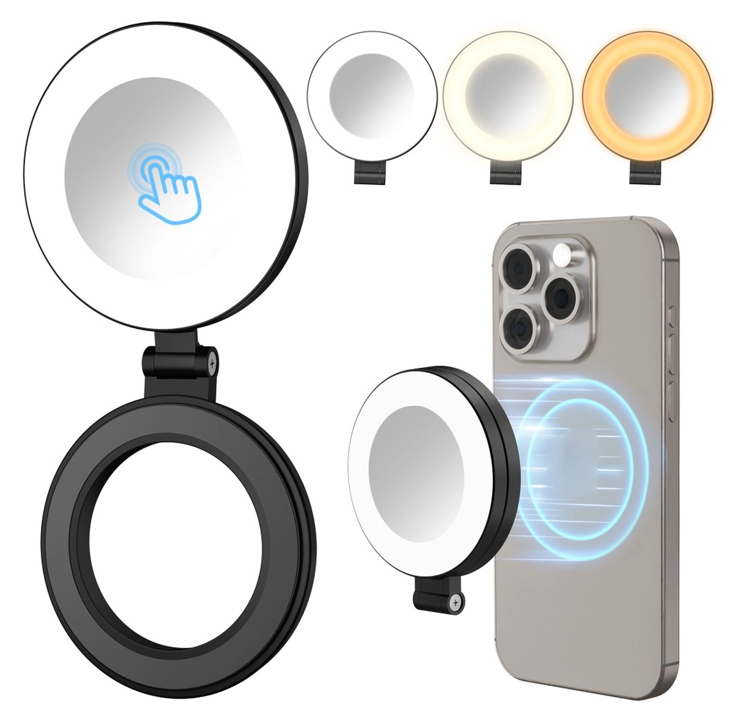 MagSafe Telefoon Spiegel voor Make Up/Vloggen/Foto/Selfie Wit afbeelding 12