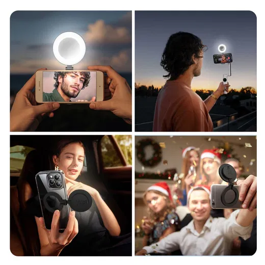 MagSafe Telefoon Spiegel voor Make Up/Vloggen/Foto/Selfie Wit afbeelding 9