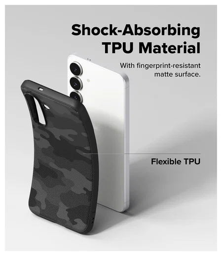 Ringke Onyx Samsung Galaxy S25 FE Hoesje Flexibel TPU Back Cover Camo Zwart afbeelding 6