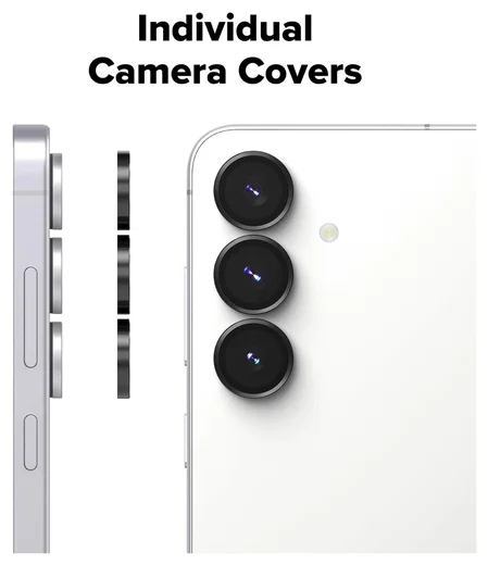 Ringke Frame Glass Samsung Galaxy S25 FE Camera Protector Zwart (2-Pack) afbeelding 5