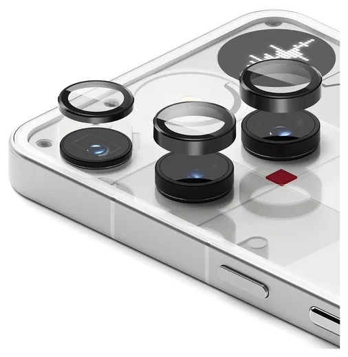 Ringke Frame Glass Nothing Phone (3) Camera Protector Zwart (2-Pack) afbeelding 1