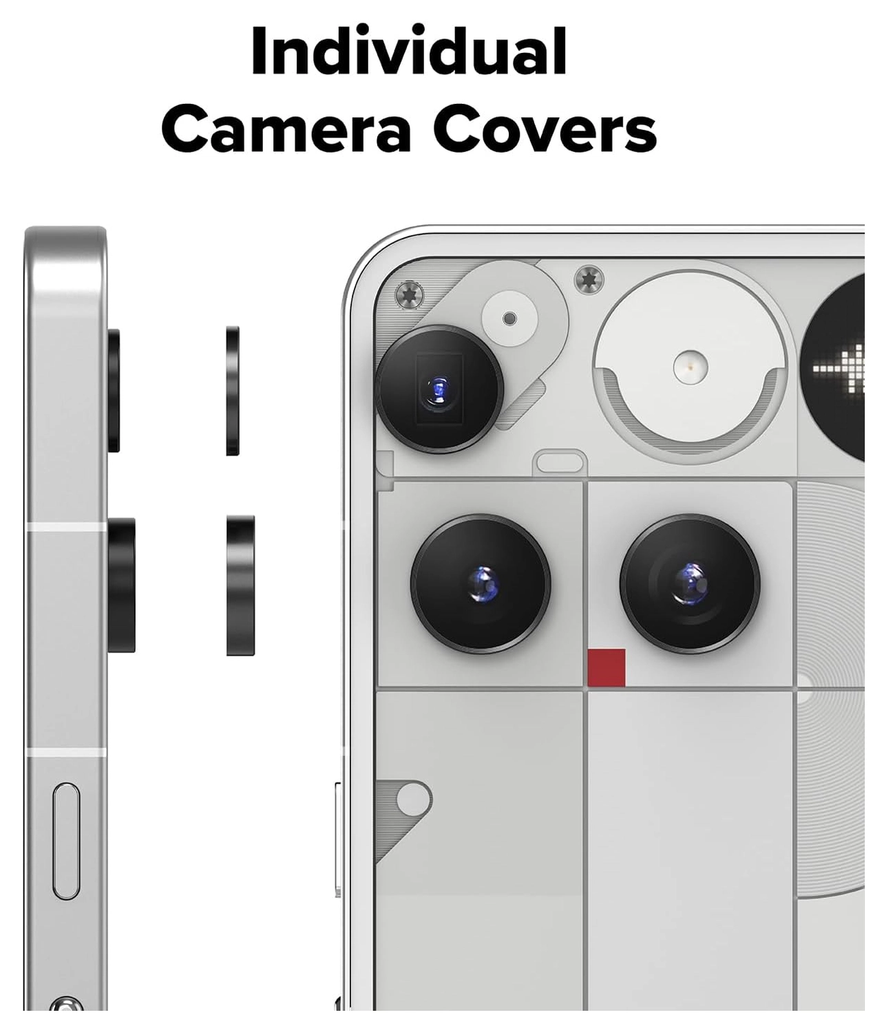 Ringke Frame Glass Nothing Phone (3) Camera Protector Zwart (2-Pack) afbeelding 7