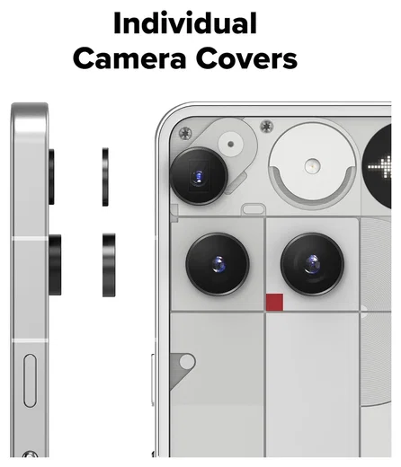Ringke Frame Glass Nothing Phone (3) Camera Protector Zwart (2-Pack) afbeelding 7