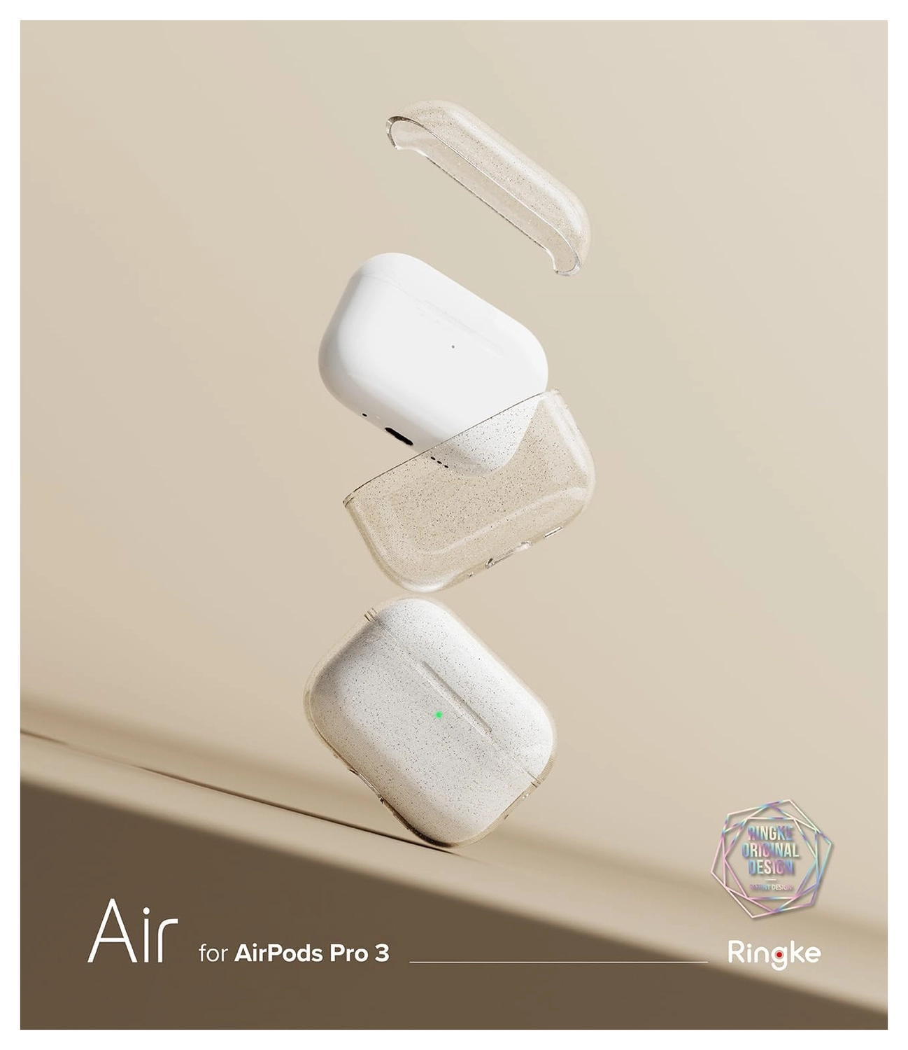 Ringke Air Case Apple AirPods Pro 3 Hoesje TPU Glitter Transparant afbeelding 8