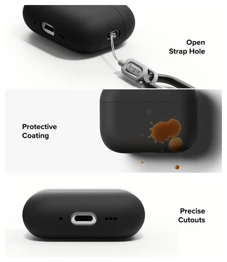 Ringke Silicone Case Apple AirPods Pro 3 Hoesje Siliconen Cover Zwart afbeelding 6