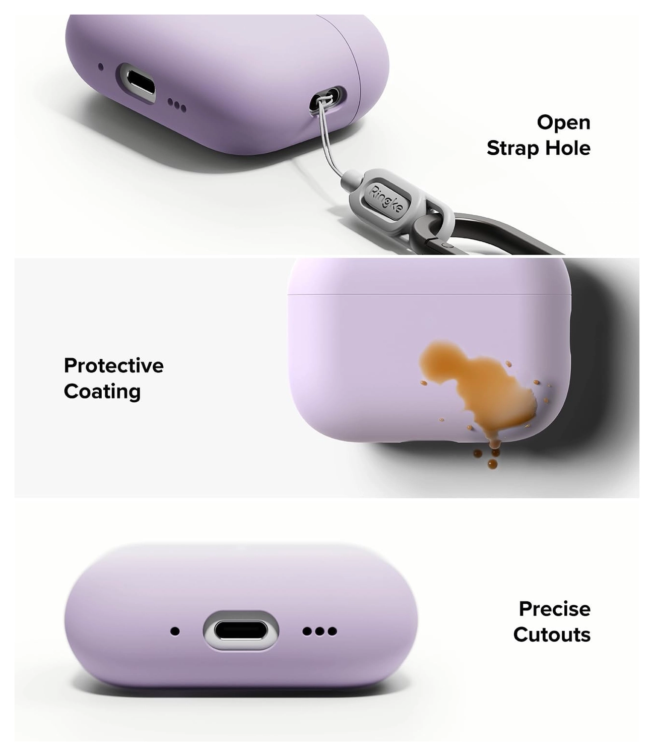 Ringke Silicone Case Apple AirPods Pro 3 Hoesje Siliconen Cover Paars afbeelding 6