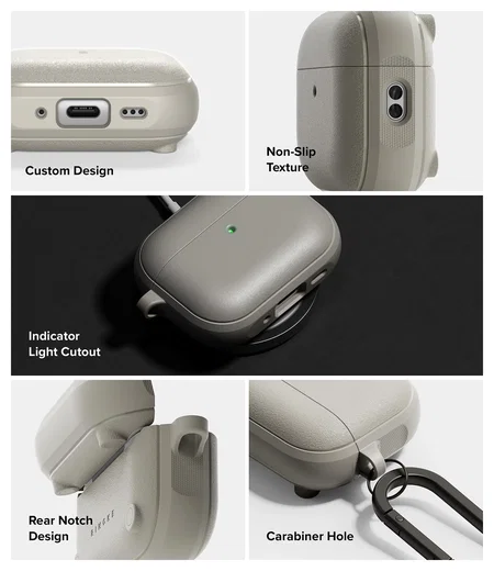 Ringke Onyx Magnetic Apple AirPods Pro 3 Hoesje Case Grijs afbeelding 6