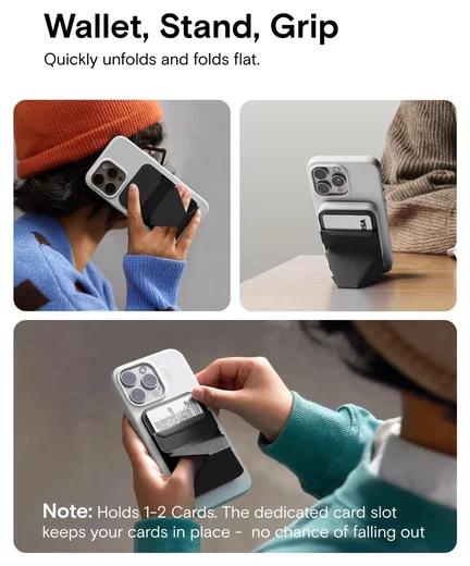 MOFT MOVAS Snap-On MagSafe Kaarthouder Vegan Leer Pasjeshouder Zwart afbeelding 2