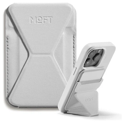 MOFT MOVAS Snap-On MagSafe Kaarthouder Vegan Leer Pasjeshouder Grijs afbeelding 1