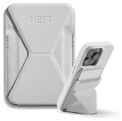 MOFT MOVAS Snap-On MagSafe Kaarthouder Vegan Leer Pasjeshouder Grijs afbeelding