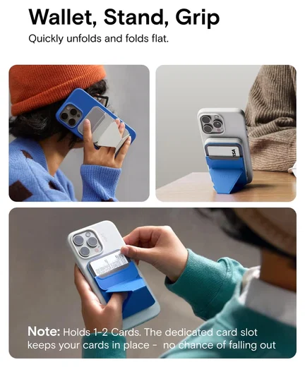 MOFT MOVAS Snap-On MagSafe Kaarthouder Vegan Leer Pasjeshouder Blauw afbeelding 2