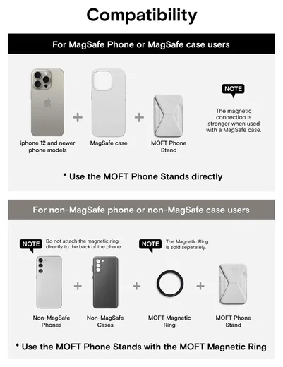 MOFT MOVAS Snap-On MagSafe Kaarthouder Vegan Leer Pasjeshouder Taupe afbeelding 7