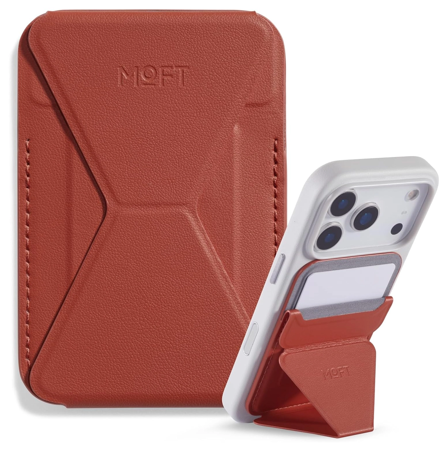 MOFT MOVAS Snap-On MagSafe Kaarthouder Vegan Leer Pasjeshouder Rood afbeelding 1
