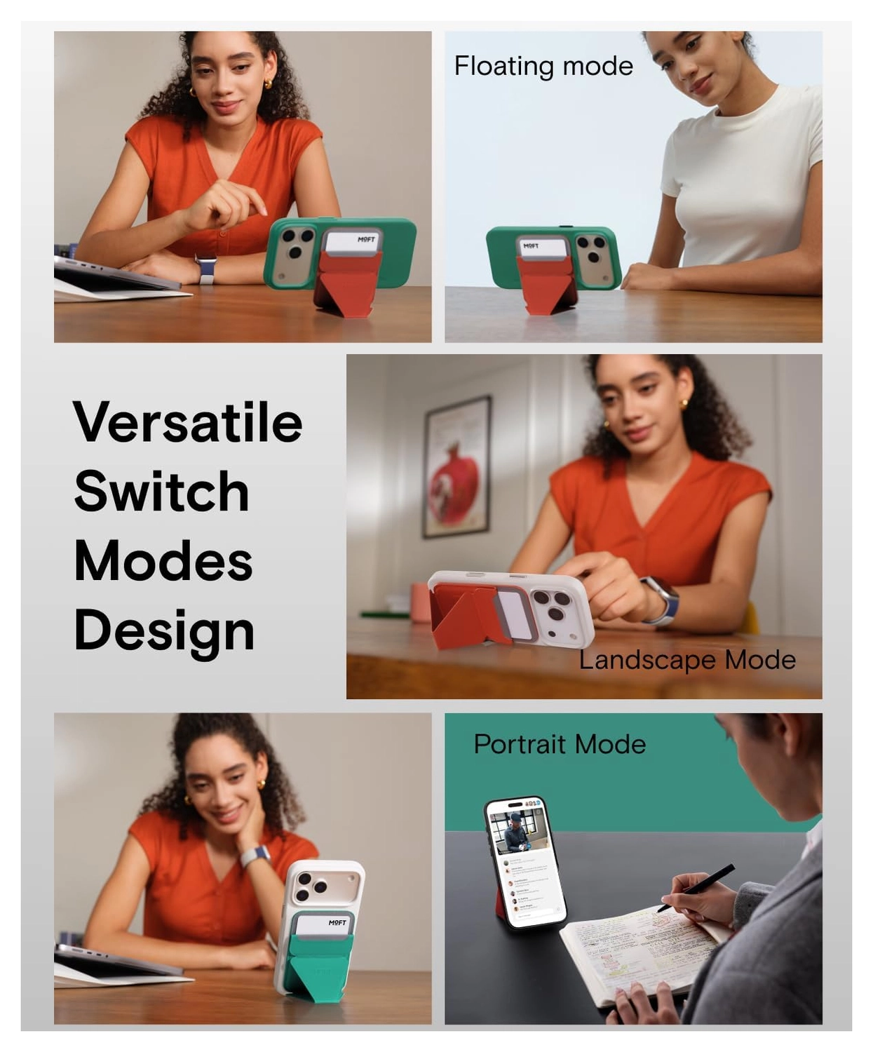MOFT MOVAS Snap-On MagSafe Kaarthouder Vegan Leer Pasjeshouder Rood afbeelding 6