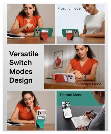 MOFT MOVAS Snap-On MagSafe Kaarthouder Vegan Leer Pasjeshouder Rood afbeelding 6