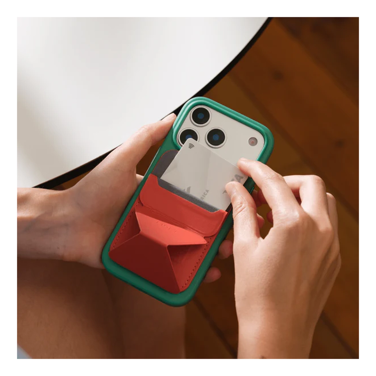 MOFT MOVAS Snap-On MagSafe Kaarthouder Vegan Leer Pasjeshouder Rood afbeelding 4