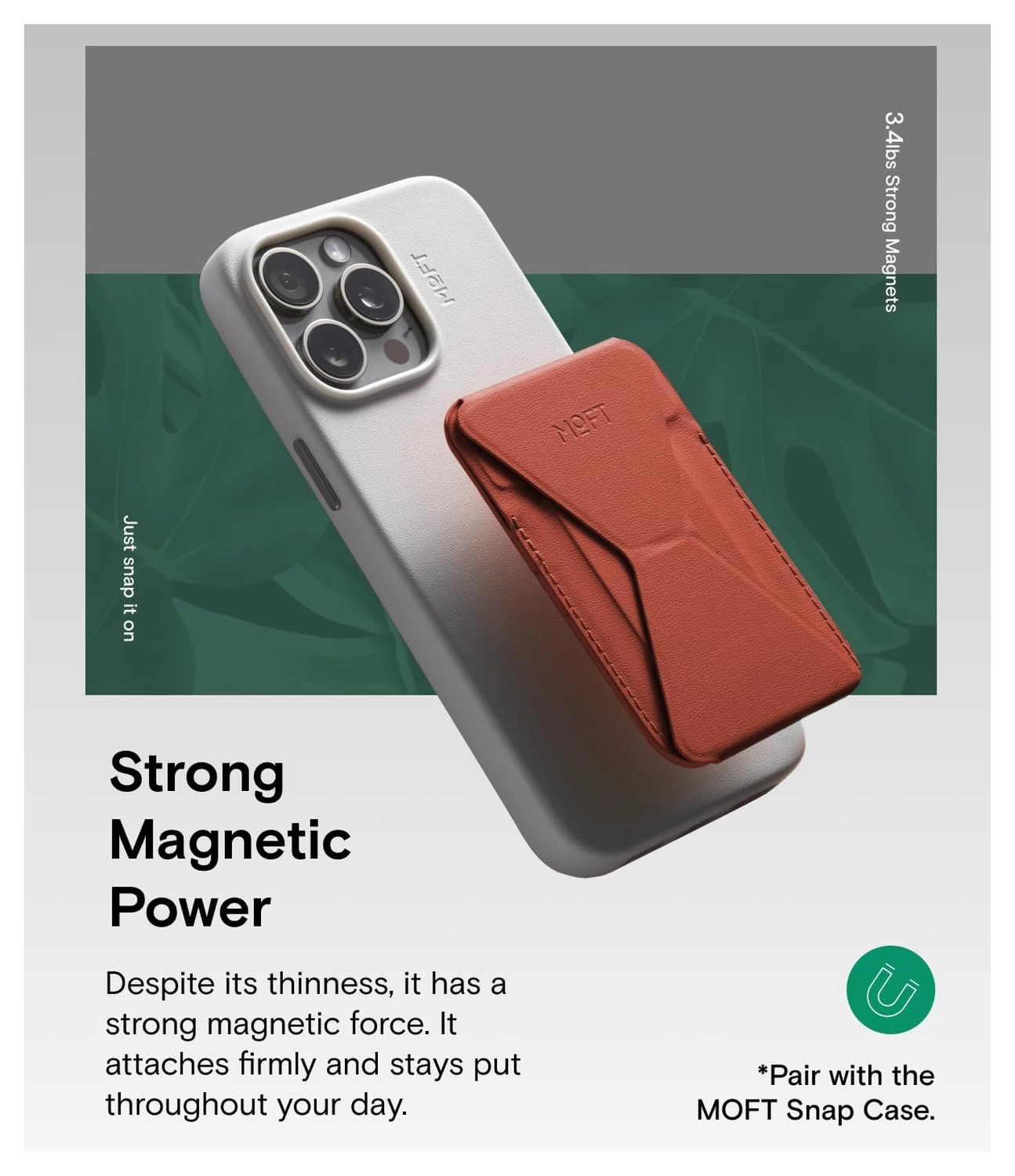 MOFT MOVAS Snap-On MagSafe Kaarthouder Vegan Leer Pasjeshouder Rood afbeelding 7
