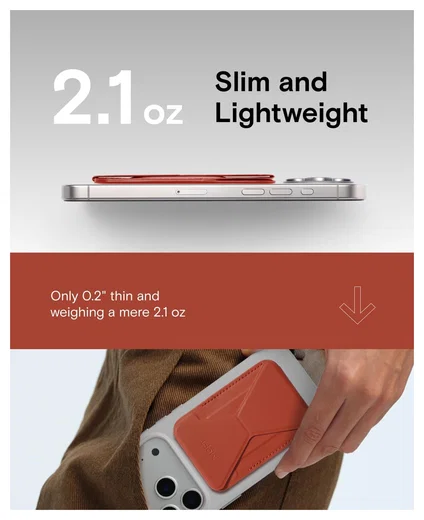 MOFT MOVAS Snap-On MagSafe Kaarthouder Vegan Leer Pasjeshouder Rood afbeelding 8
