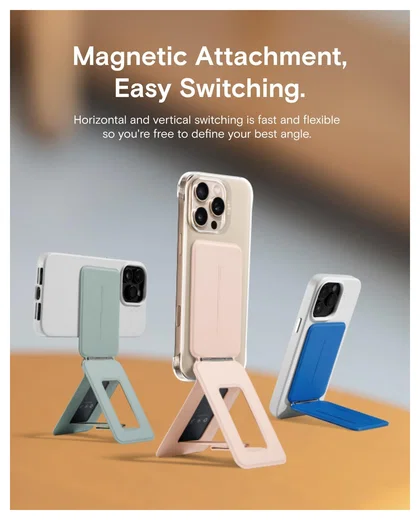 MOFT MOVAS MagSafe Telefoonhouder met Uitklapbare Tripod Standaard Grijs afbeelding 6
