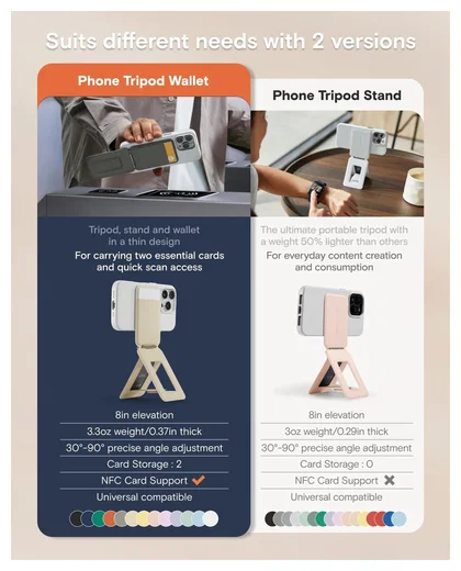 MOFT Tripod Wallet MOVAS MagSafe Kaarthouder met Uitklapbare Standaard Taupe afbeelding 2