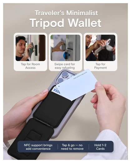 MOFT Tripod Wallet MOVAS MagSafe Kaarthouder met Uitklapbare Standaard Zwart afbeelding 5