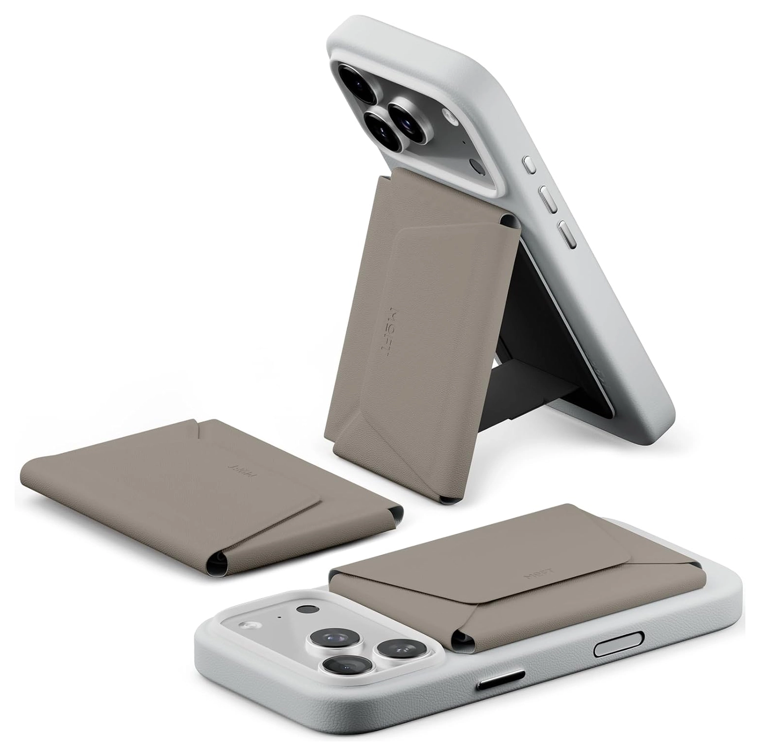 MOFT Snap Field Wallet MagSafe Kaarthouder voor 8 Pasjes Portemonnee Taupe afbeelding 1