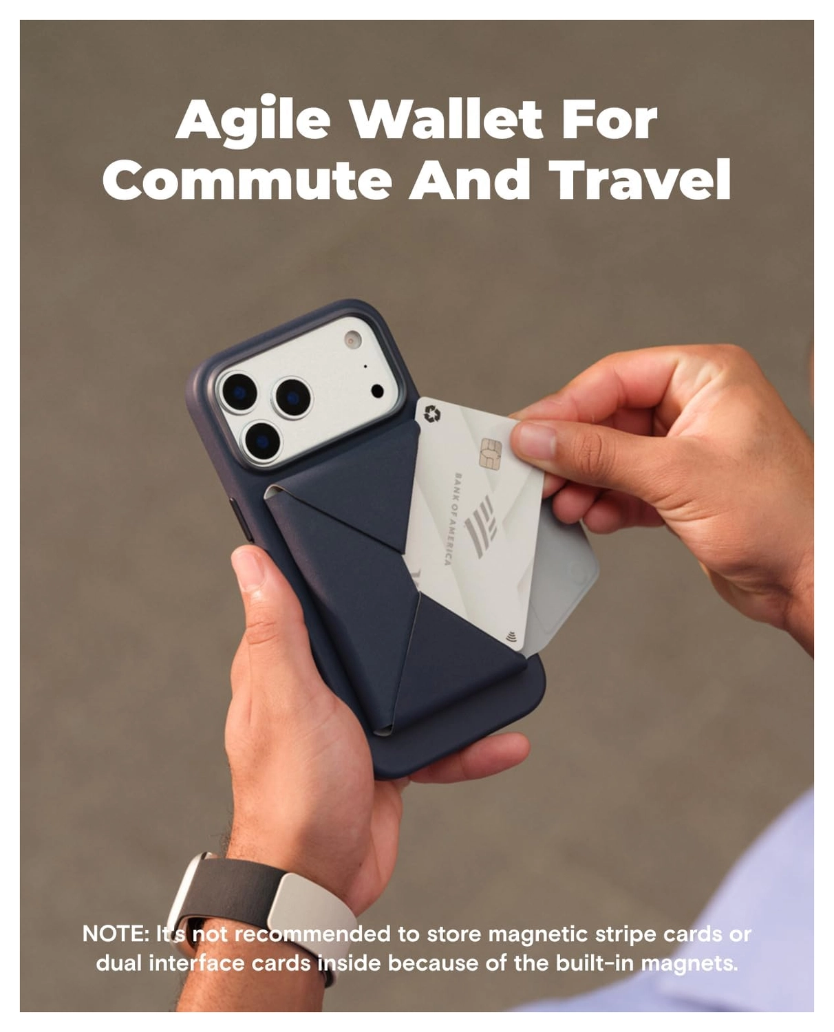 MOFT Snap Field Wallet MagSafe Kaarthouder voor 8 Pasjes Portemonnee Navy afbeelding 2