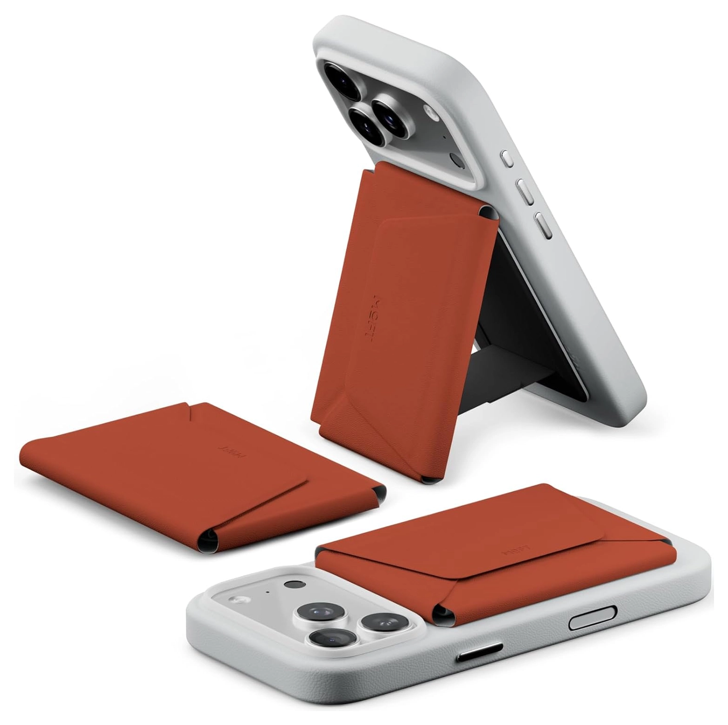 MOFT Snap Field Wallet MagSafe Kaarthouder voor 8 Pasjes Portemonnee Rood/Oranje afbeelding 1