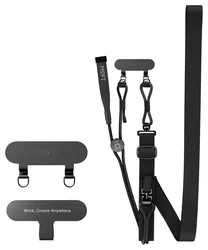 MOFT Universeel Crossbody Telefoonkoord / Telefoonketting Verstelbaar Zwart afbeelding