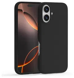 MOFT MOVAS Snap iPhone 16 Hoesje MagSafe Vegan Leer Back Cover Zwart afbeelding