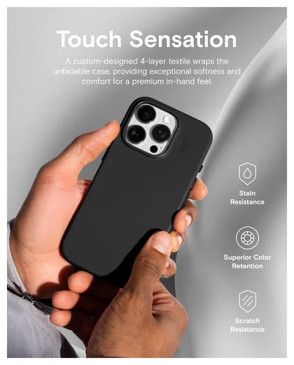 MOFT MOVAS Snap iPhone 16 Hoesje MagSafe Vegan Leer Back Cover Zwart afbeelding 2