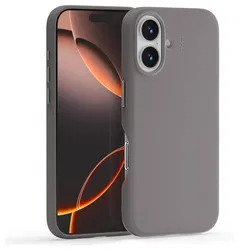 MOFT MOVAS Snap iPhone 16 Hoesje MagSafe Vegan Leer Back Cover Taupe afbeelding