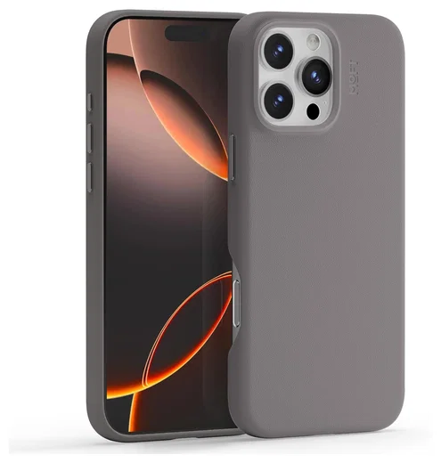 MOFT MOVAS Snap iPhone 16 Pro Hoesje MagSafe Vegan Leer Back Cover Taupe afbeelding 1