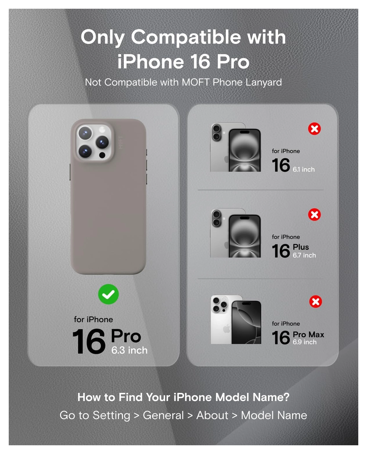 MOFT MOVAS Snap iPhone 16 Pro Hoesje MagSafe Vegan Leer Back Cover Taupe afbeelding 9