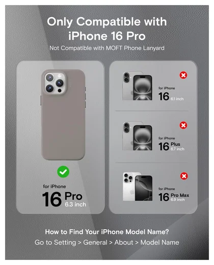MOFT MOVAS Snap iPhone 16 Pro Hoesje MagSafe Vegan Leer Back Cover Taupe afbeelding 9