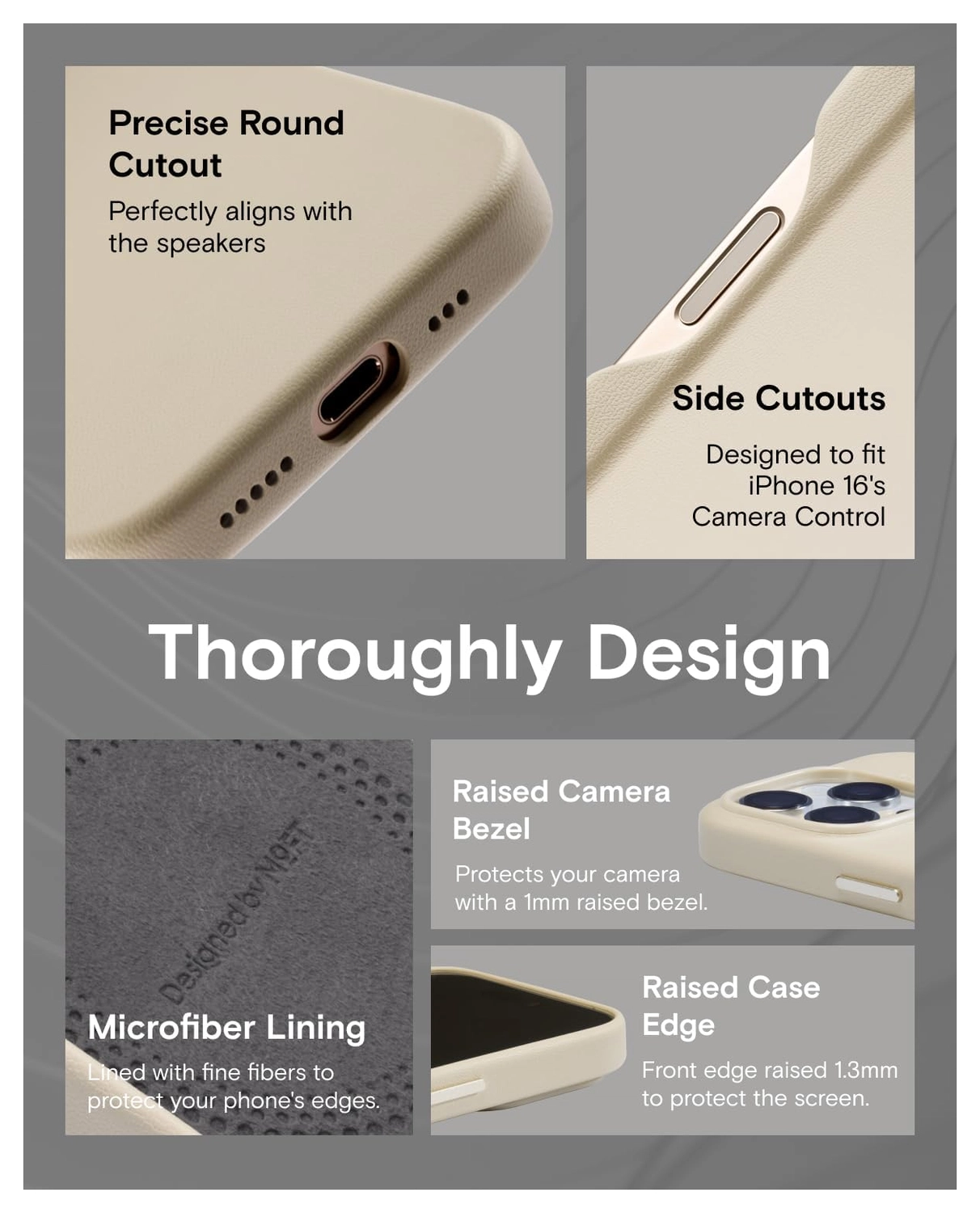 MOFT MOVAS Snap iPhone 16 Pro Hoesje MagSafe Vegan Leer Back Cover Taupe afbeelding 7