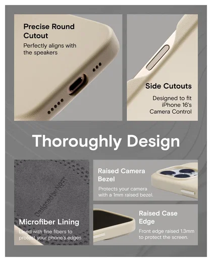 MOFT MOVAS Snap iPhone 16 Pro Hoesje MagSafe Vegan Leer Back Cover Taupe afbeelding 7