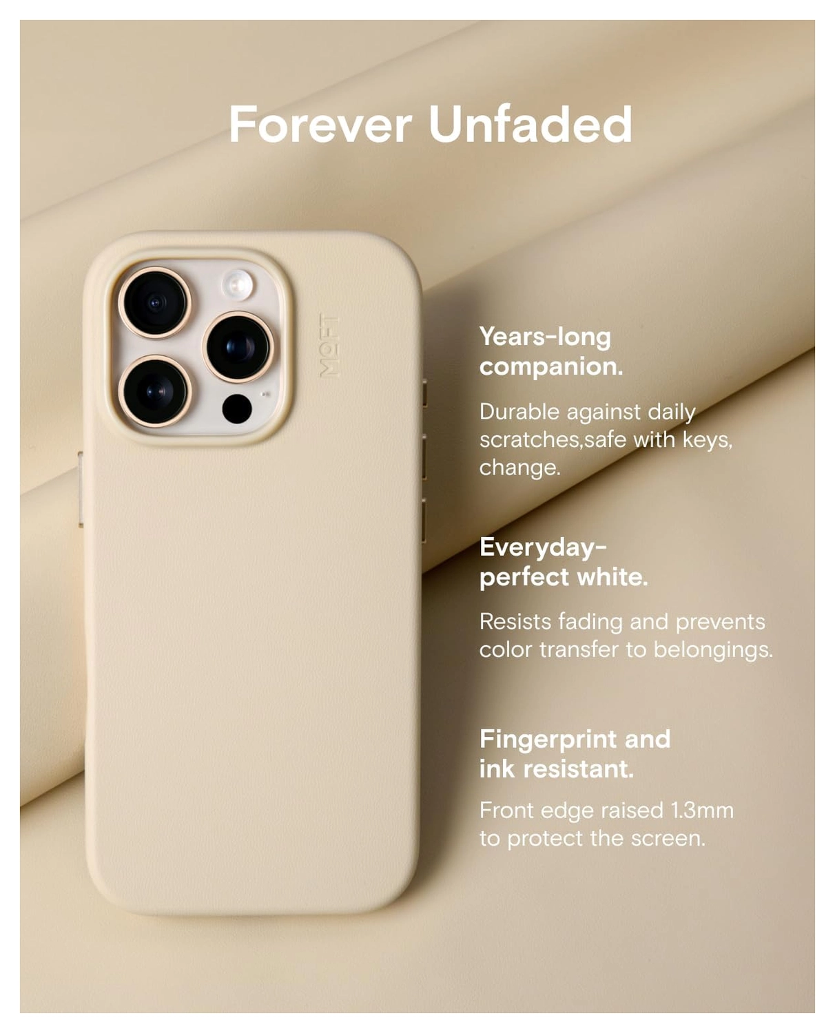 MOFT MOVAS Snap iPhone 16 Pro Hoesje MagSafe Vegan Leer Back Cover Taupe afbeelding 8