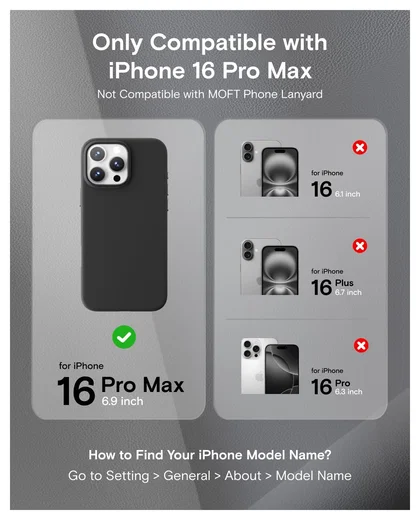 MOFT MOVAS Snap iPhone 16 Pro Max Hoesje MagSafe Vegan Leer Back Cover Zwart afbeelding 9